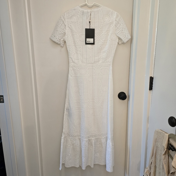White Eyelet Embroidery Maxi Dress from The Kooples SZ Small EURO 1 - Picture 5 of 14